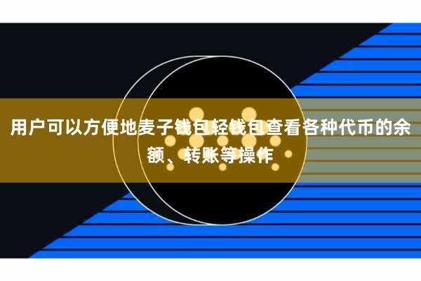 用户可以方便地麦子钱包轻钱包查看各种代币的余额、转账等操作